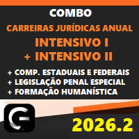 COMBO CARREIRAS JURÍDICAS ANUAL (INTENSIVO I E II + COMPLEMENTARES ESTADUAIS E FEDERAIS + LPE + FORMAÇÃO HUMANISTÍCA) G7 JURÍDICO 2026.2